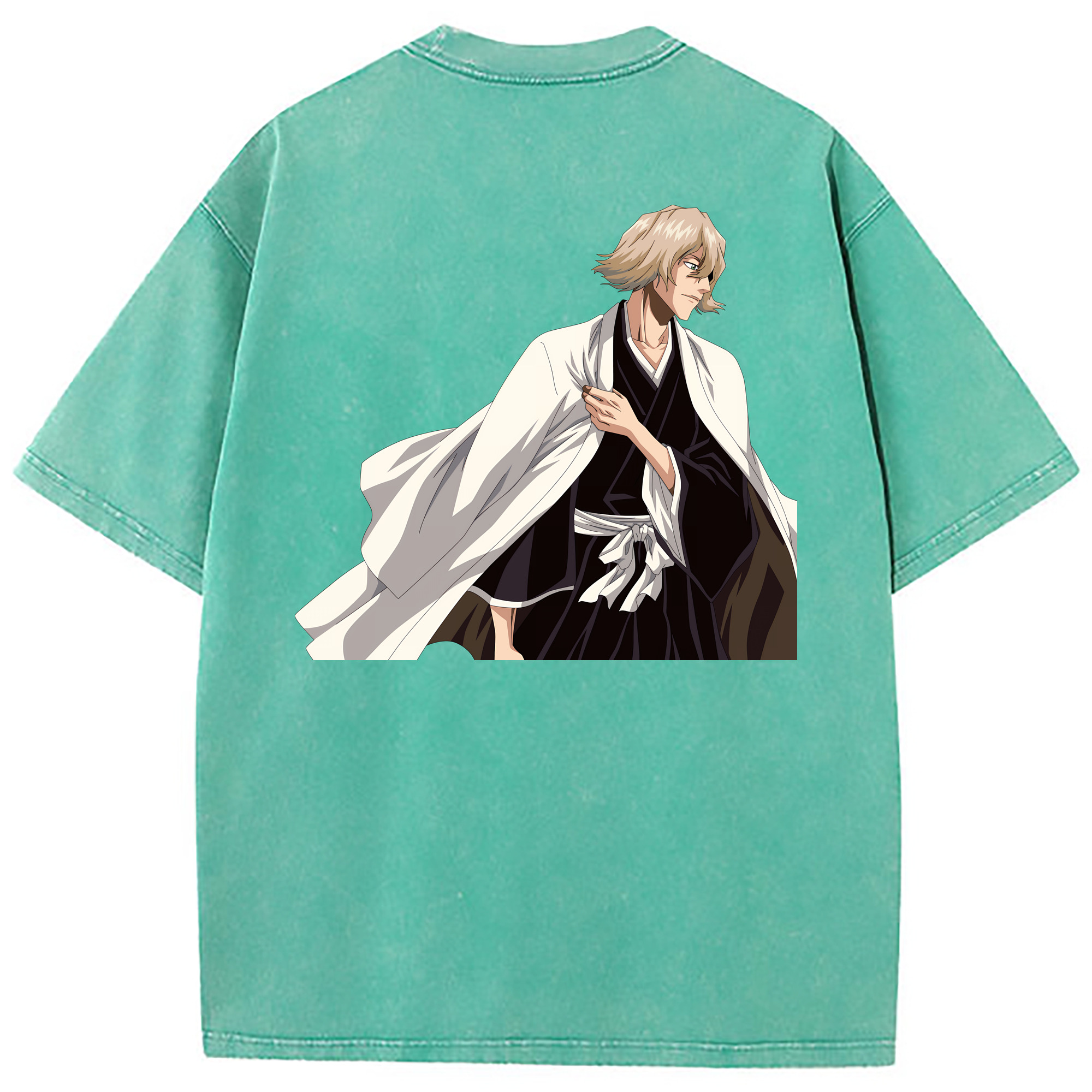 （画像用） "ブリーチ 浦原 喜助（うらはら きすけ） BLEACH Urahara Kisuke " 綿100% ヴィンテージ風 半袖Tシャツ（背面プリント）